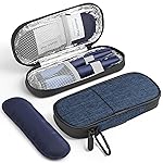 Gelozid Insulin Pen Cooler Travel Case Diabetic Medication Insulated Cool Organizer with 2 Reusable Ice Packs for Insulin Pen and Other Diabetic Supplies, for the Daily Life and Trip (Dark Blue)