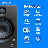 Vista 3 de PreSonus Eris 5BT - Monitores de estudio Bluetooth con Bluetooth, par de altavoces de estantería de 5.25 pulgadas, estéreo, computadora