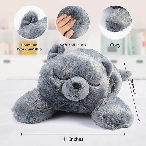 Miniatura 2 de Cuddle Buds Peluche de gato con peso de 3 libras para necesidades sensoriales, peluche grande de gato de 20 pulgadas, animales de peluche con peso