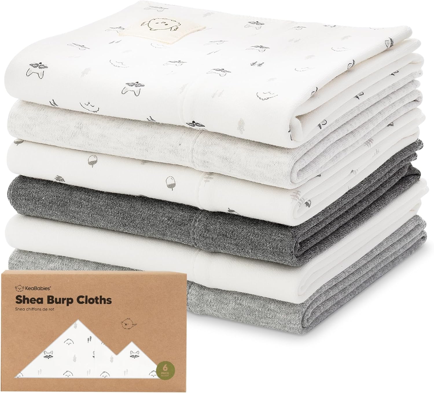 Organic Burp Cloths Baby Girl, Boy 6Pack Large Baby Burp