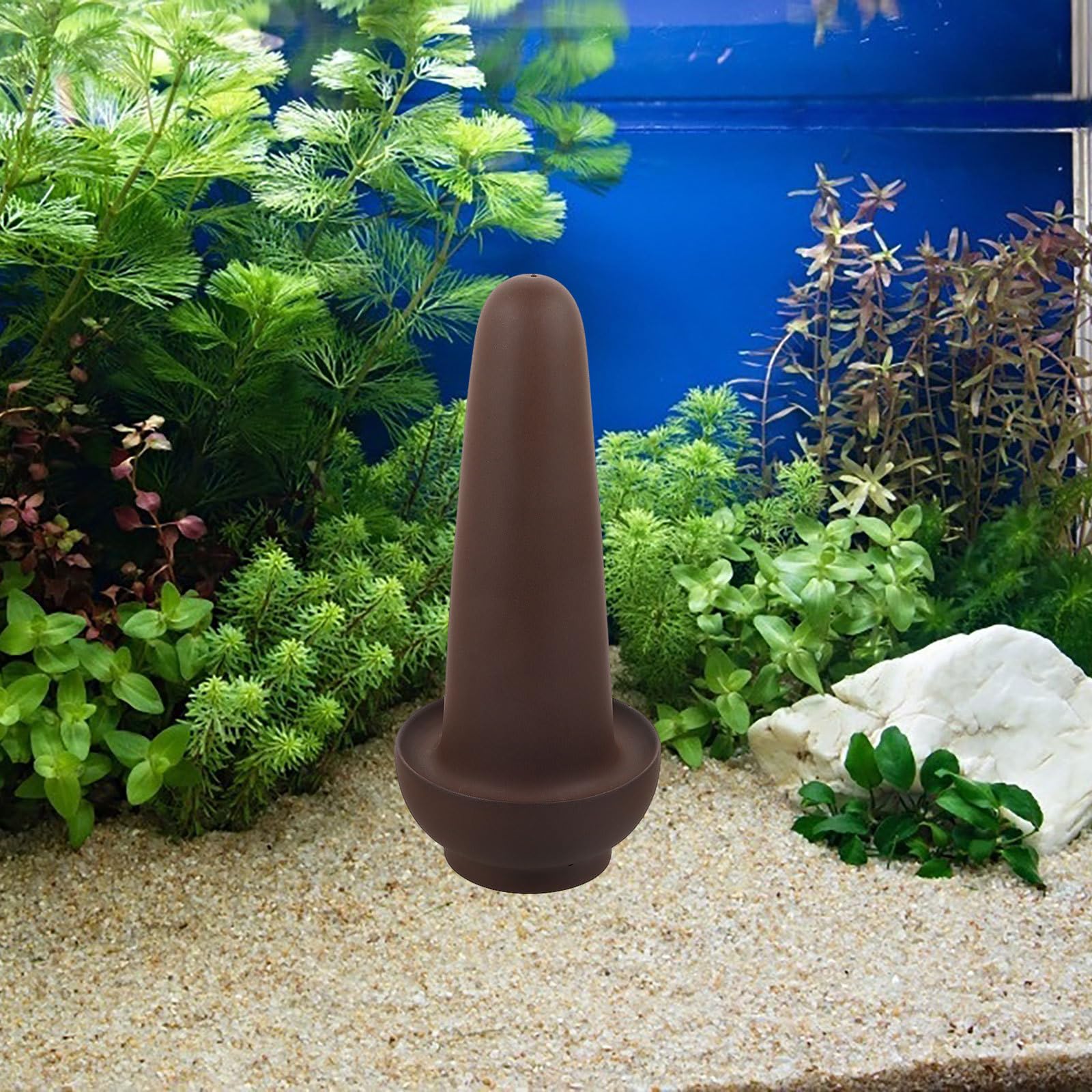 Laichkegel für Aquarien aus Rotem Steingut Braun Fisch und Garnelenbecken