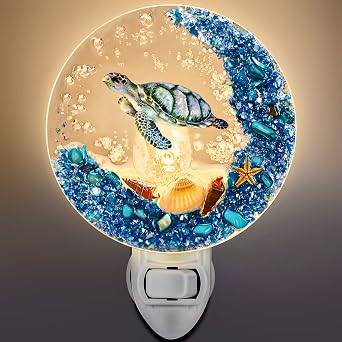 Hortsun Plug in Seashell Night Light Ocean Theme LED Wall,Sea Turtle