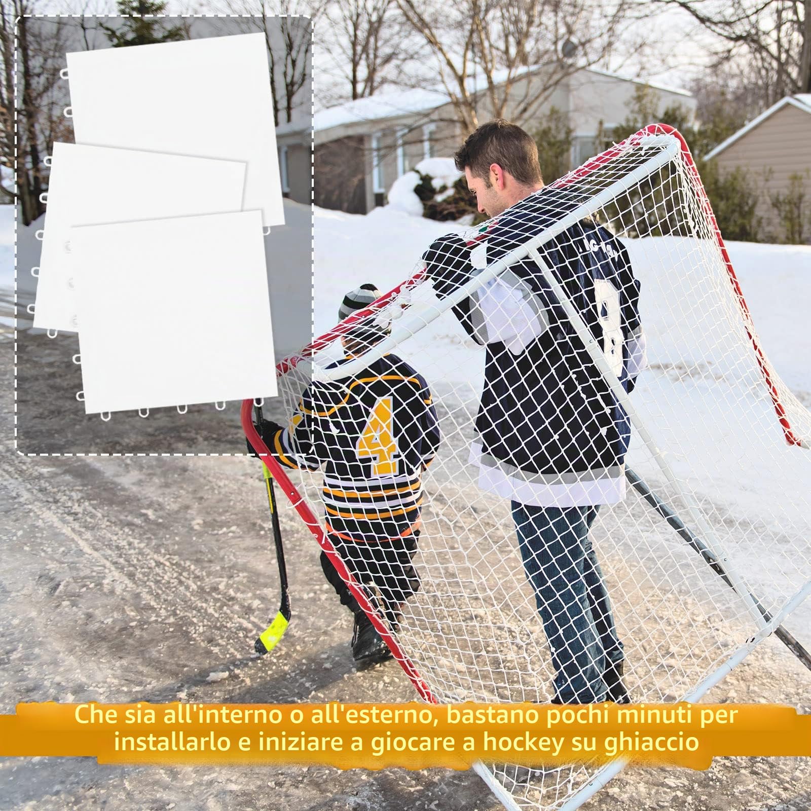 Fabbay Dryland Piastrelle di ghiaccio sintetico, per tappetino da hockey, 30,5 x 30,5 cm, attrezzatura da allenamento di hockey, pannello per tiri all'aperto (bianco, confezione da 8)
