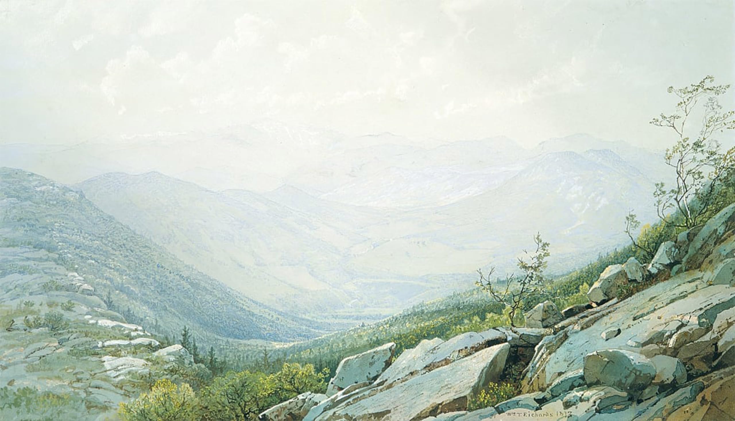 ARTXLXXBN Famous Art Print Poster Vintage Wall Art the Mount Washington Range From Mount Kearsarge by William Trost Richards Canvas Art Poster for Home Decor 60x90cm