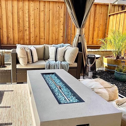 Miniatura 7 de Grisun Vidrio de fuego para hoguera, rocas de vidrio templado reflectante de 12 pulgada de alto brillo para chimenea natural o propano, 20 libras,