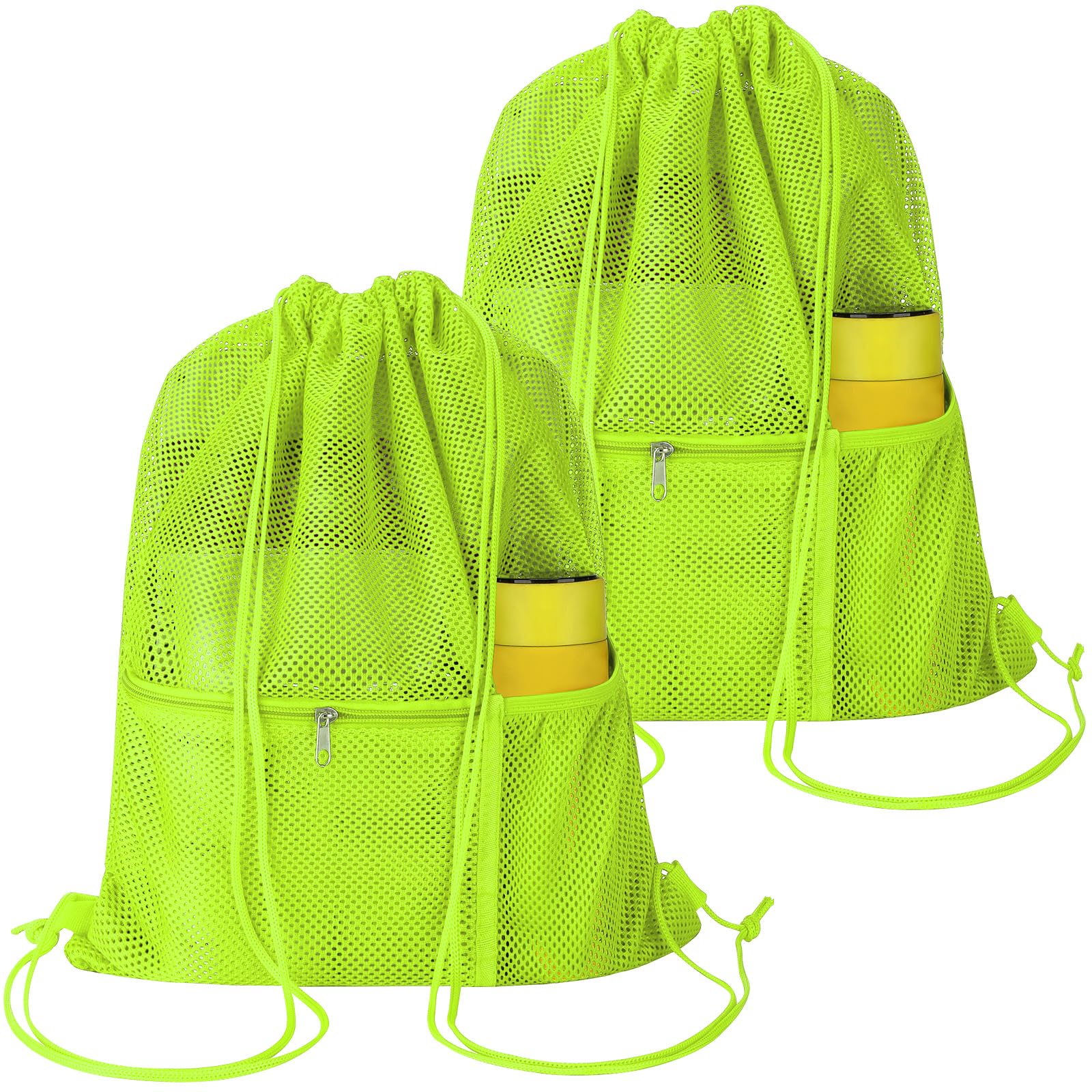 Amazon.com | NATURAL STYLE 2 PACK Mesh Drawstring Backpack Bag ...
