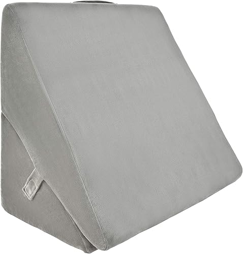 Giantex Almohada de cuña para cama, ajustable de 9 y 12 pulgadas, plegable de espuma viscoelástica, cojín inclinado para piernas y espalda, almohada
