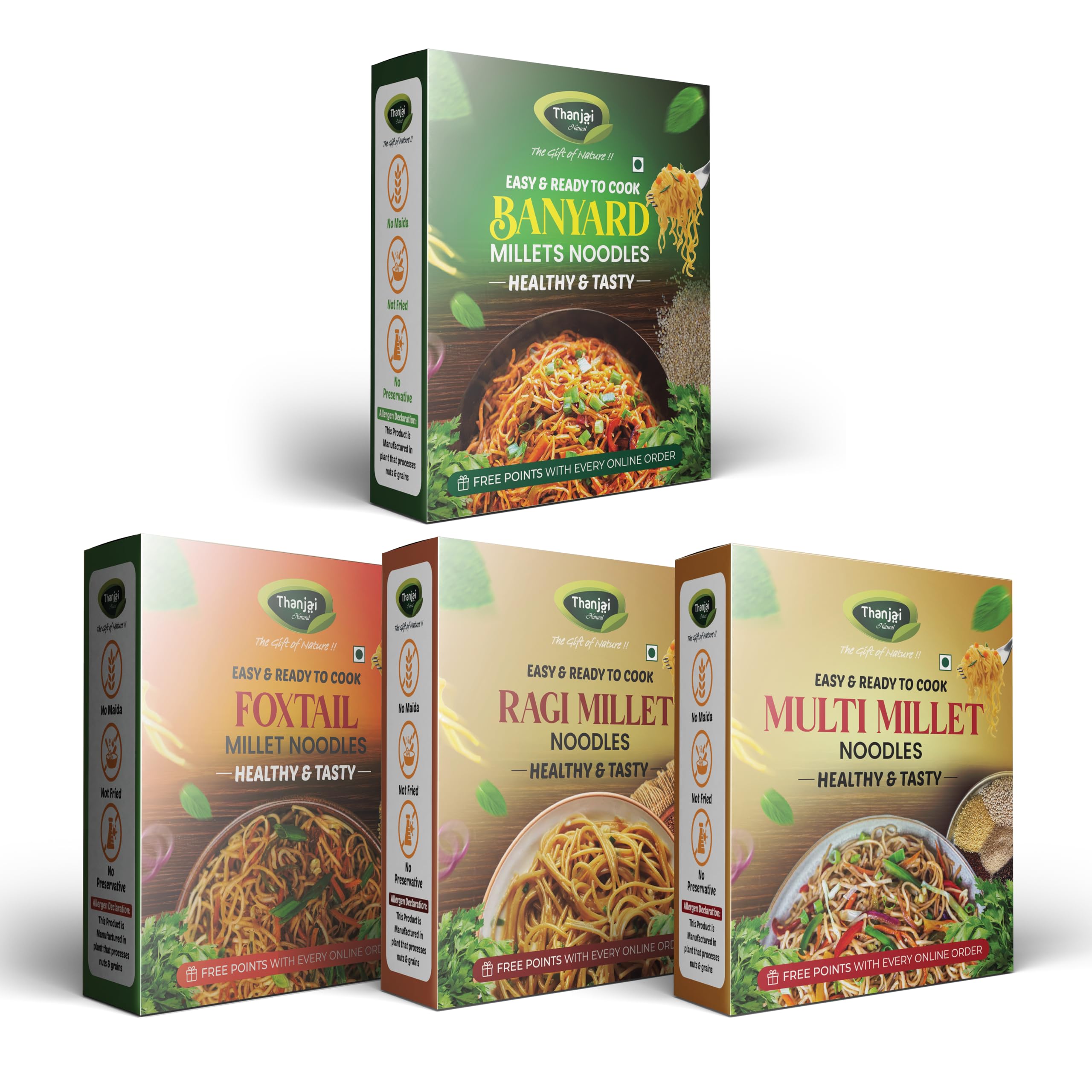 Thanjai Natural Millet Noodles 180 Grams X 4 Variities of Homemade Natural Banyard | Foxtail | Multi | Ragi Millets Noodles(No Preservatives, No Chemicals, No Artificial Extract)-image-3