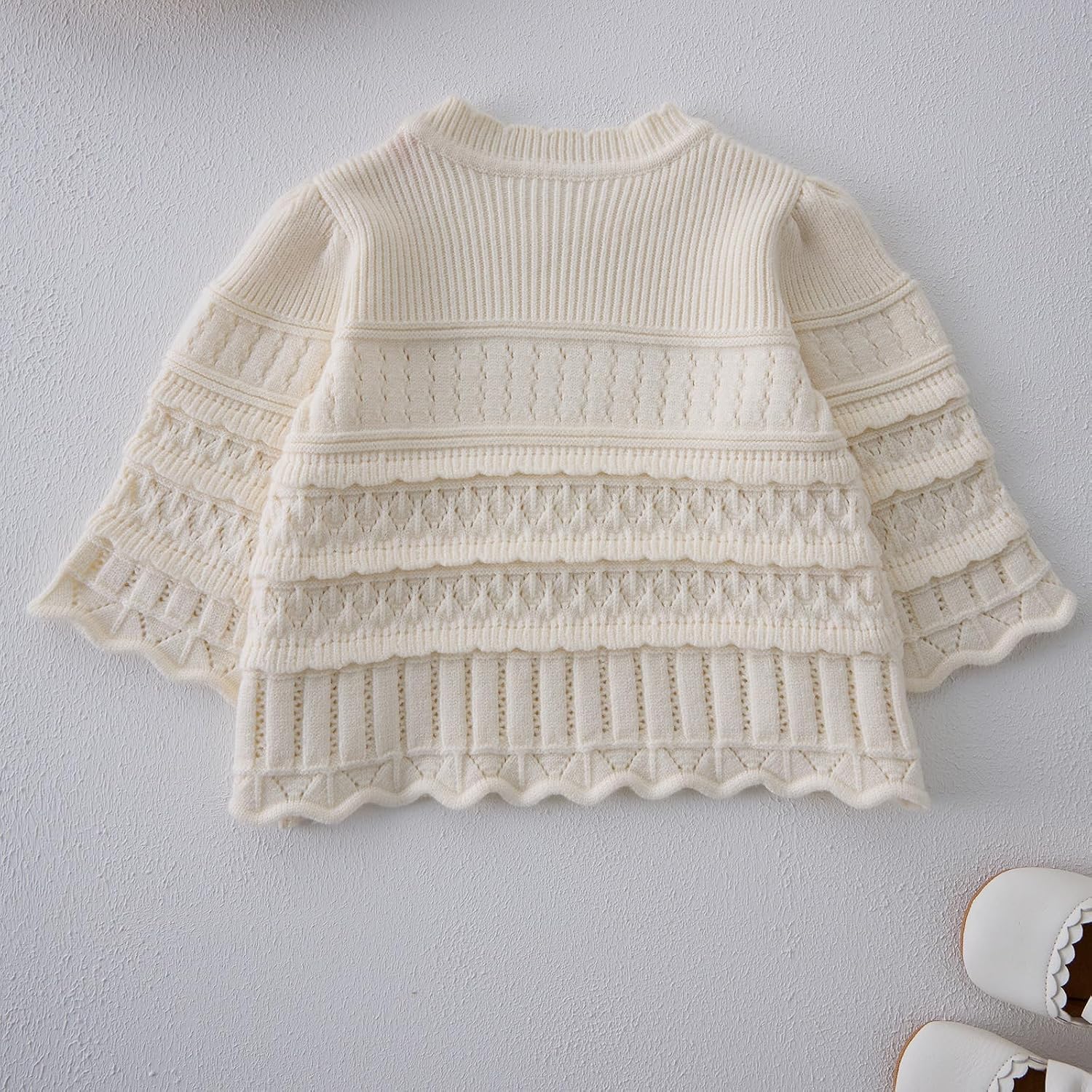 Autumn New Unisex Baby Retro Knitted Set - Long Sleeve Sweater Dress & Solid Color Suspender Jumpsuit - Cotton Kids Outfit