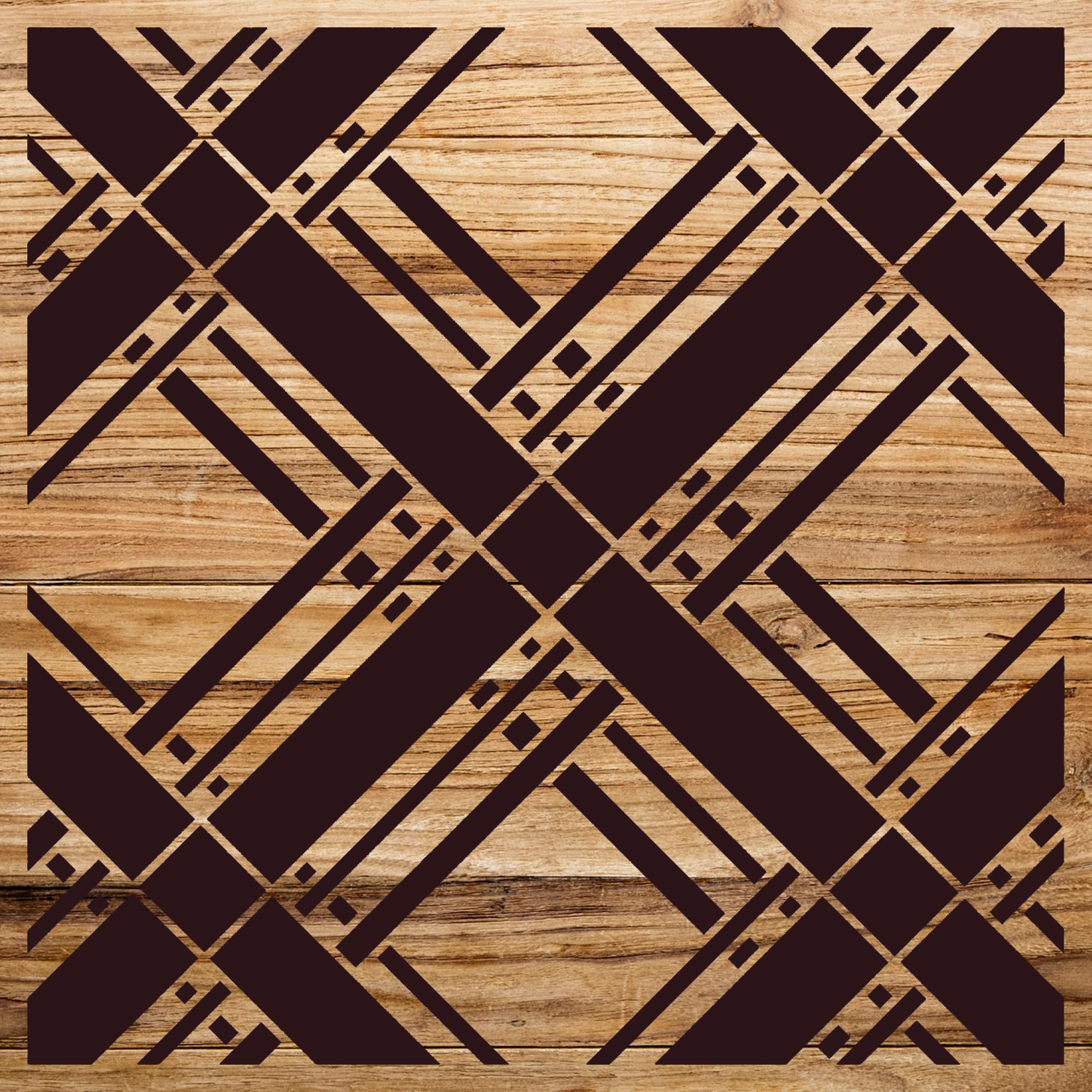 Diagonal Plaid Pattern Stencil for Walls and Crafts, Reusable Mylar Template, Ideal for Home Decor and DIY Projects - Size A4 (8.5