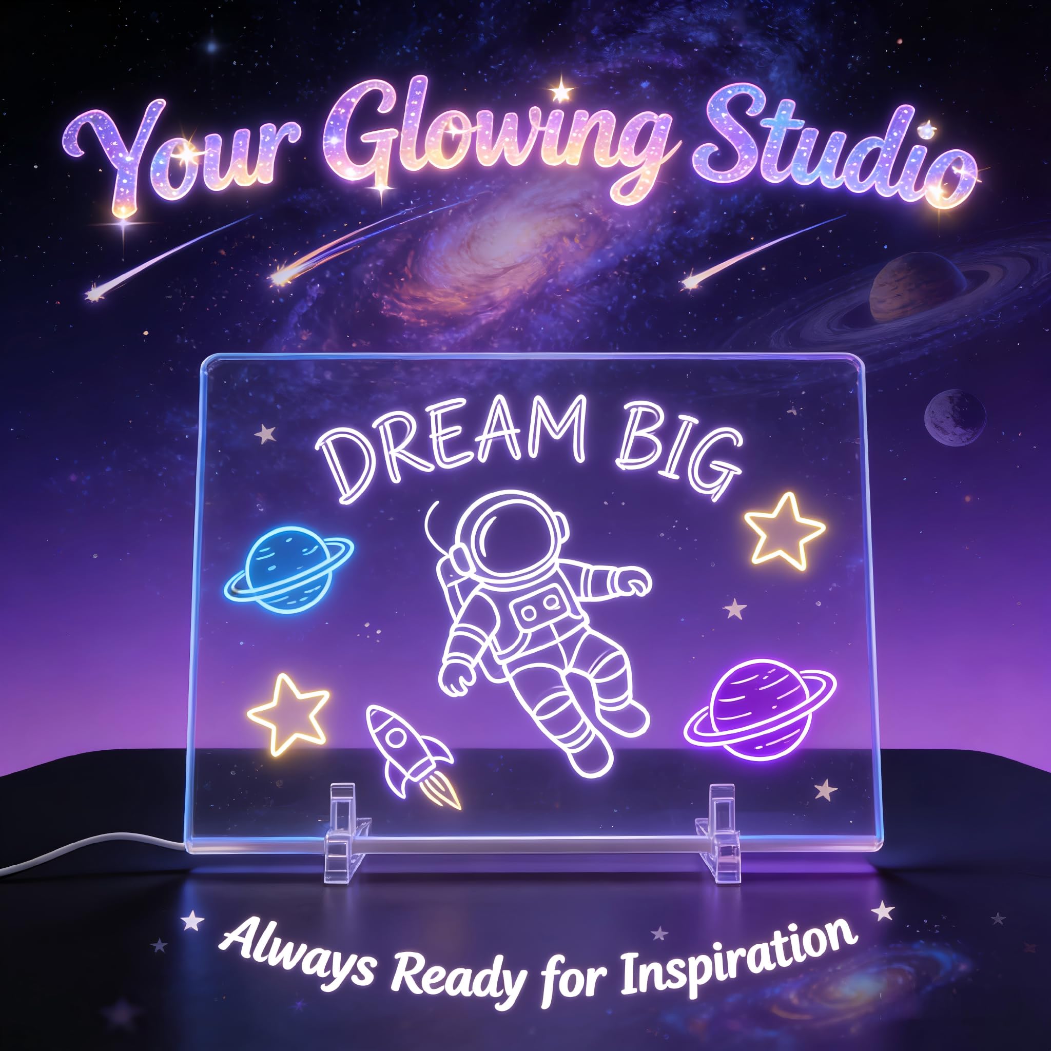 Planche à dessin LED pour enfants, planche à dessin lumineuse avec 12 marqueurs, télécommande, 7 couleurs, 4 modes, tableau lumineux réutilisable en acrylique pour adolescentes, cadeau pour