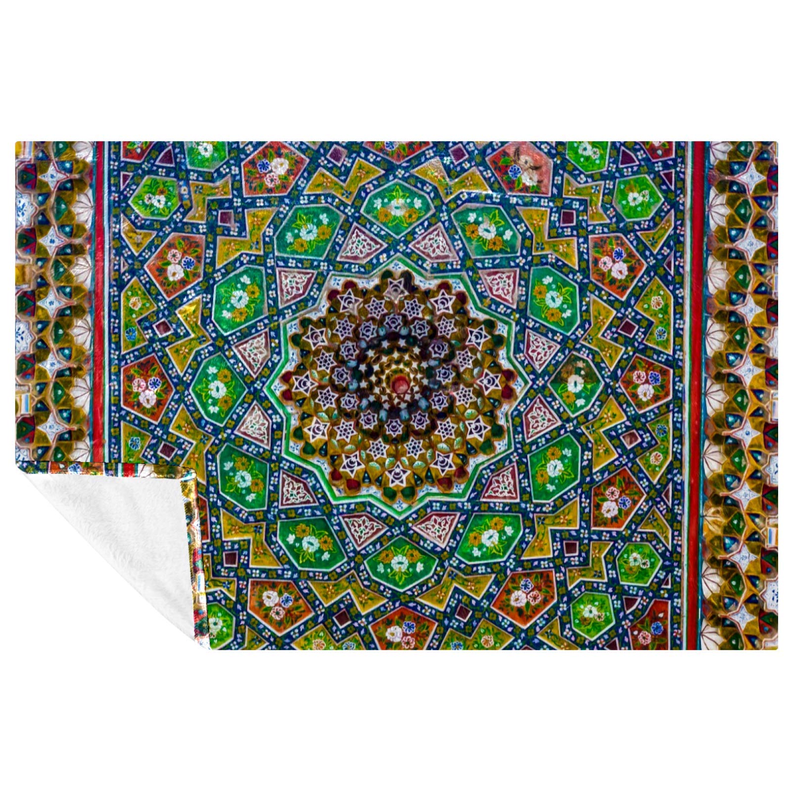 Couverture mandala 150x100 cm plaid doux et chaud pour lit et canapé