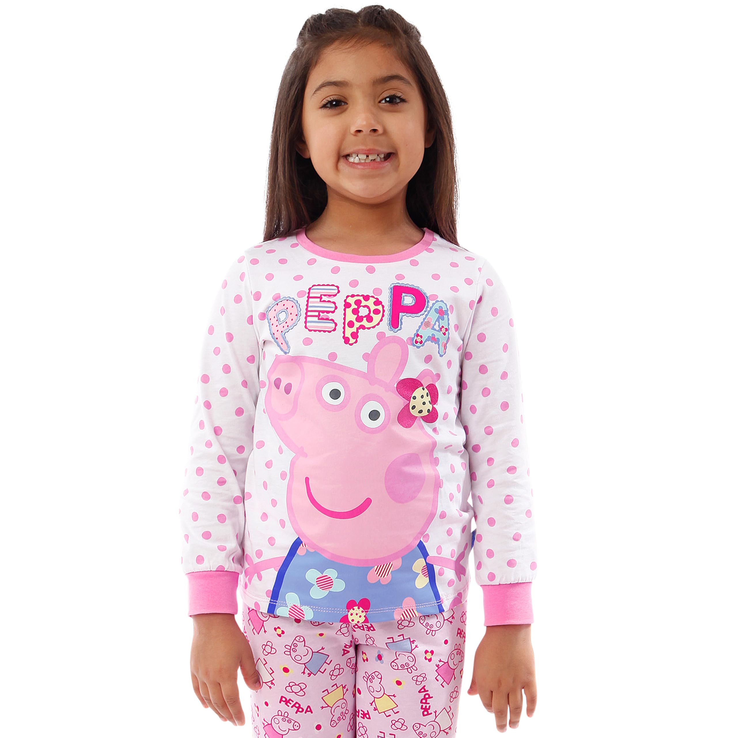 Peppa Pig Pijama Niña | Pijamas Invierno Niñas con Diseño de Flores