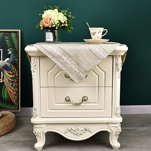 Miniatura 3 de NEWISHER Mantel ovalado bordado rústico de granja jacquard a rayas, mantel de lino lavable para mesa de comedor, cocina, comedor, decoración del