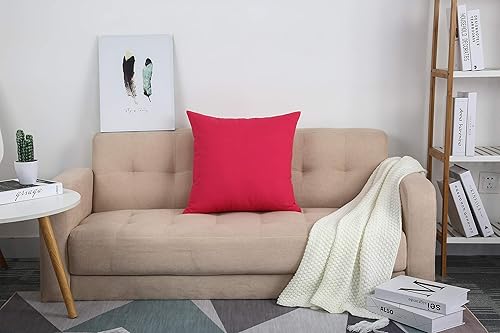 Miniatura 5 de TangDepot - Funda de almohada hecha a mano 100% lona de algodón, Algodón, Rojo sandía