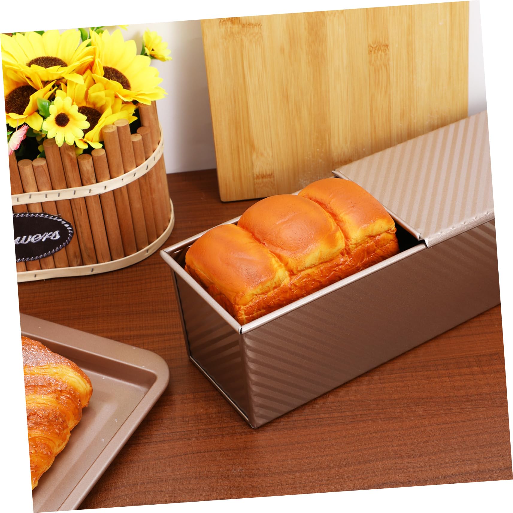 Längliche Brotbackform mit Deckel Antihaftbeschichtete Kastenform für Brot und Kuchen Rechteckige Backform mit Belüftungslöchern für Hobby und Profibäcker