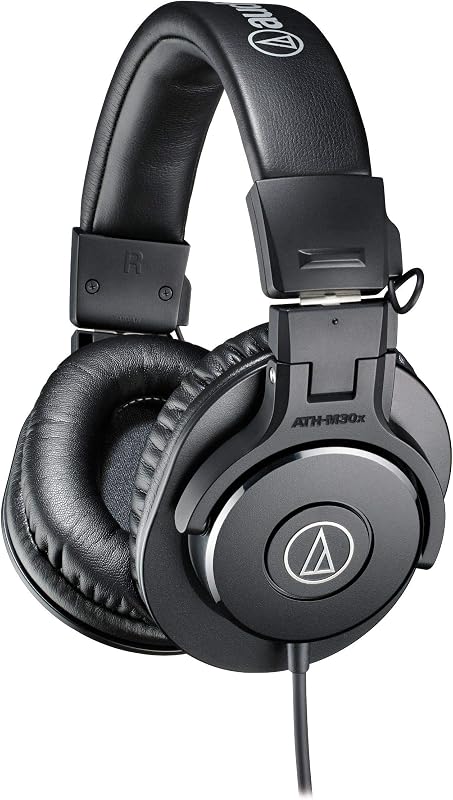 Audio-Technica ATH-M30x - Auriculares profesionales para monitor de estudio, color negro (renovado)