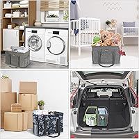 Vista 7 de BALEINE Bolsa de utilidad extra grande con marco de alambre para almacenamiento, 16,5 x 14 x 10 pulg.