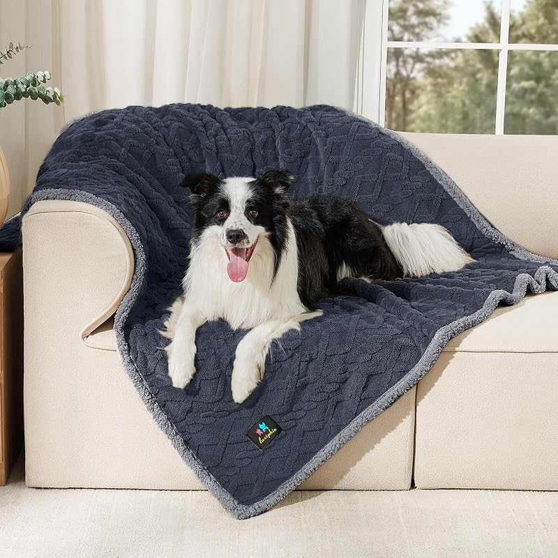 Manta impermeável para cães e gatos, reversível em fleece e sherpa Luciphia – TZ-24004