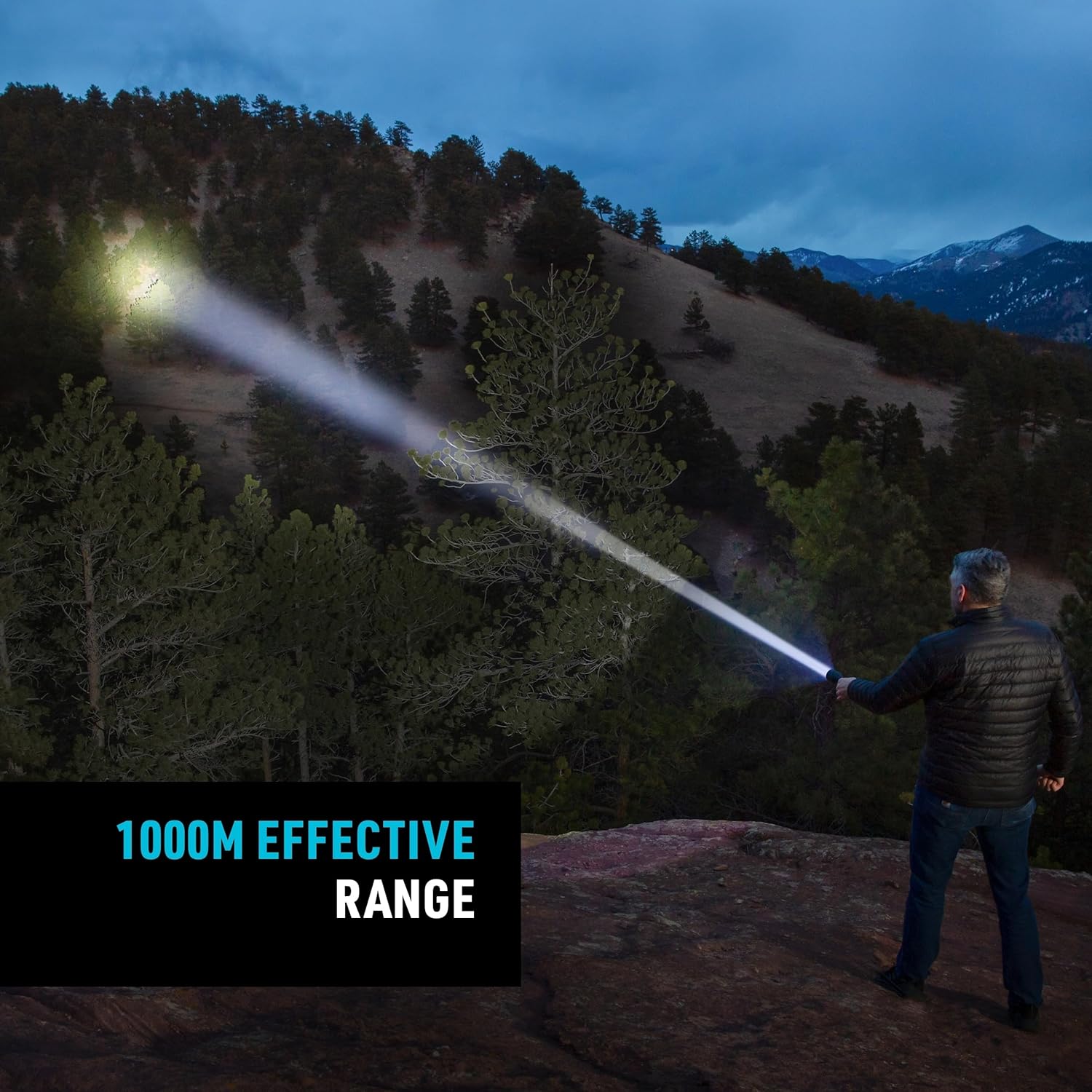 Nite Ize INOVA T4R Long Throw Rechargeable Tactical Flashlight - 1,000-Meter Range - Tactical Flashlight with Aluminum Body & Rechargeable Lithium Ion Battery - Shockproof & Weatherproof Flashlight