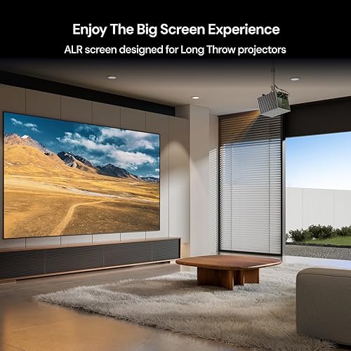 Miniatura 8 de Pantalla de proyector Fresnel ALR de 100 pulgadas, marco fijo 16:9, visión de luz diurna, 1.8 de ganancia, 85% de rechazo de luz ambiental (techo y