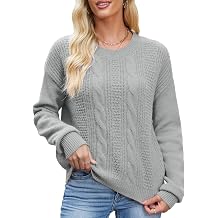 Women's Winter Thick Warm Tops Crew Neck Long Sleeve Knitted Jumper Casual Loose Long Sleeve Chunky Knit Jumper Elegant Knitwear Winter Jumper