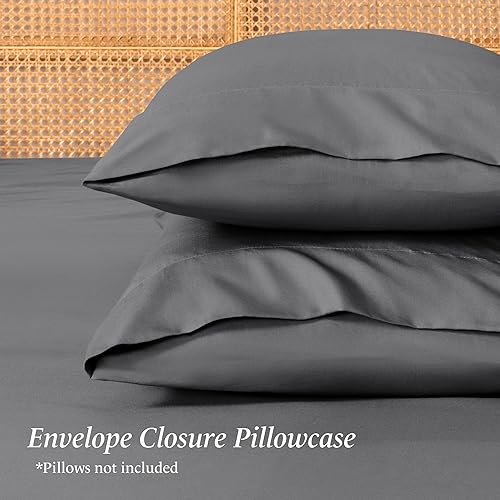 Miniatura 6 de Ivy Union Juego de sábanas de microfibra, ropa de cama tamaño King, transpirable y suave, con bolsillo profundo (King, gris)