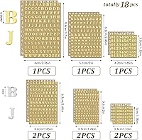 Vista 2 de Outus 18 Sheets Small Letter Stickers Mini Alphabet Number Stickers Self Adhesive Monogram Letters Decals Scrapbook Lettering Decals for Arts Craft