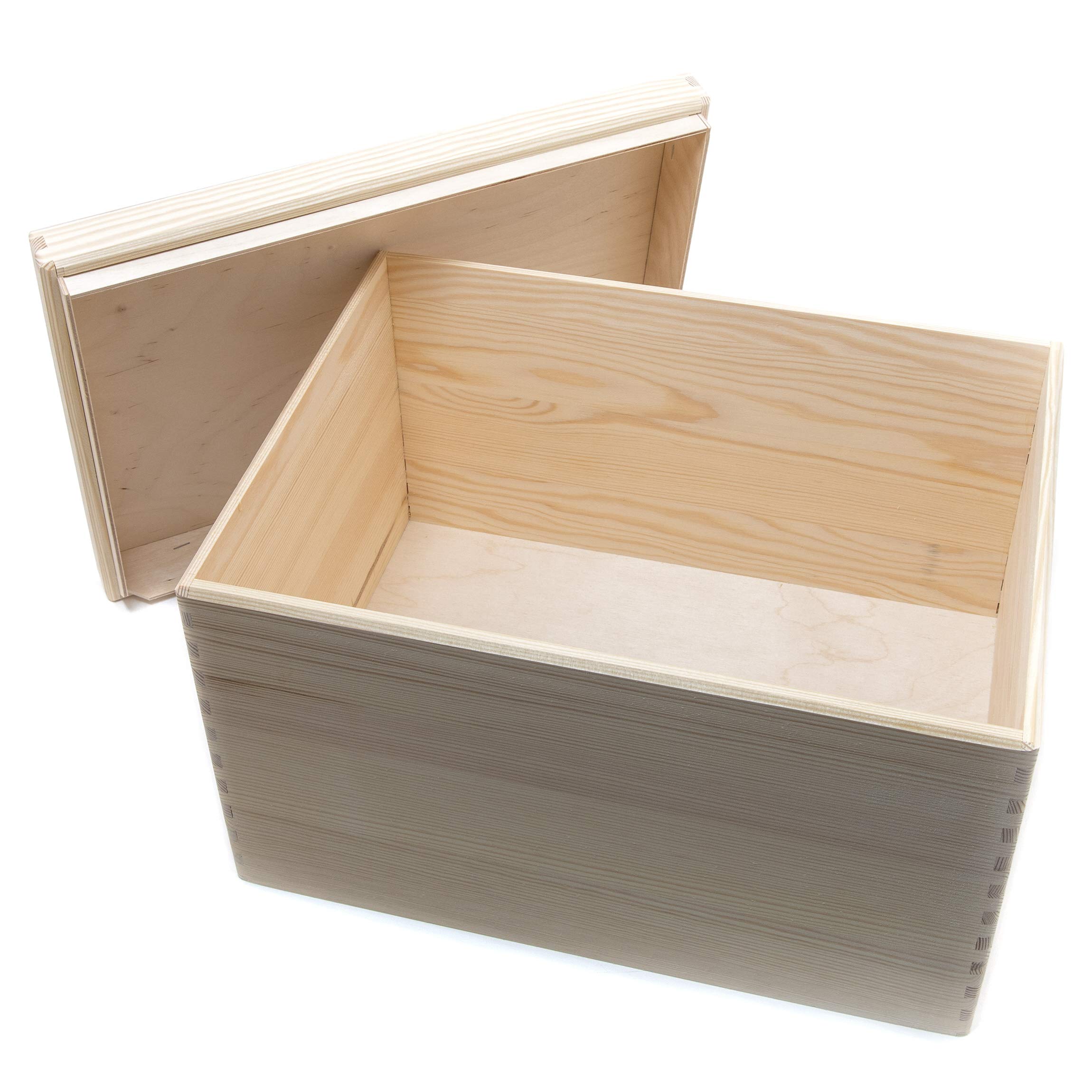 B-WARE Holzkiste mit Deckel abnehmbar 40x30x22 cm Lagerkiste Aufbawahrungskiste Holzbox Küche, Haushalt & Wohnen