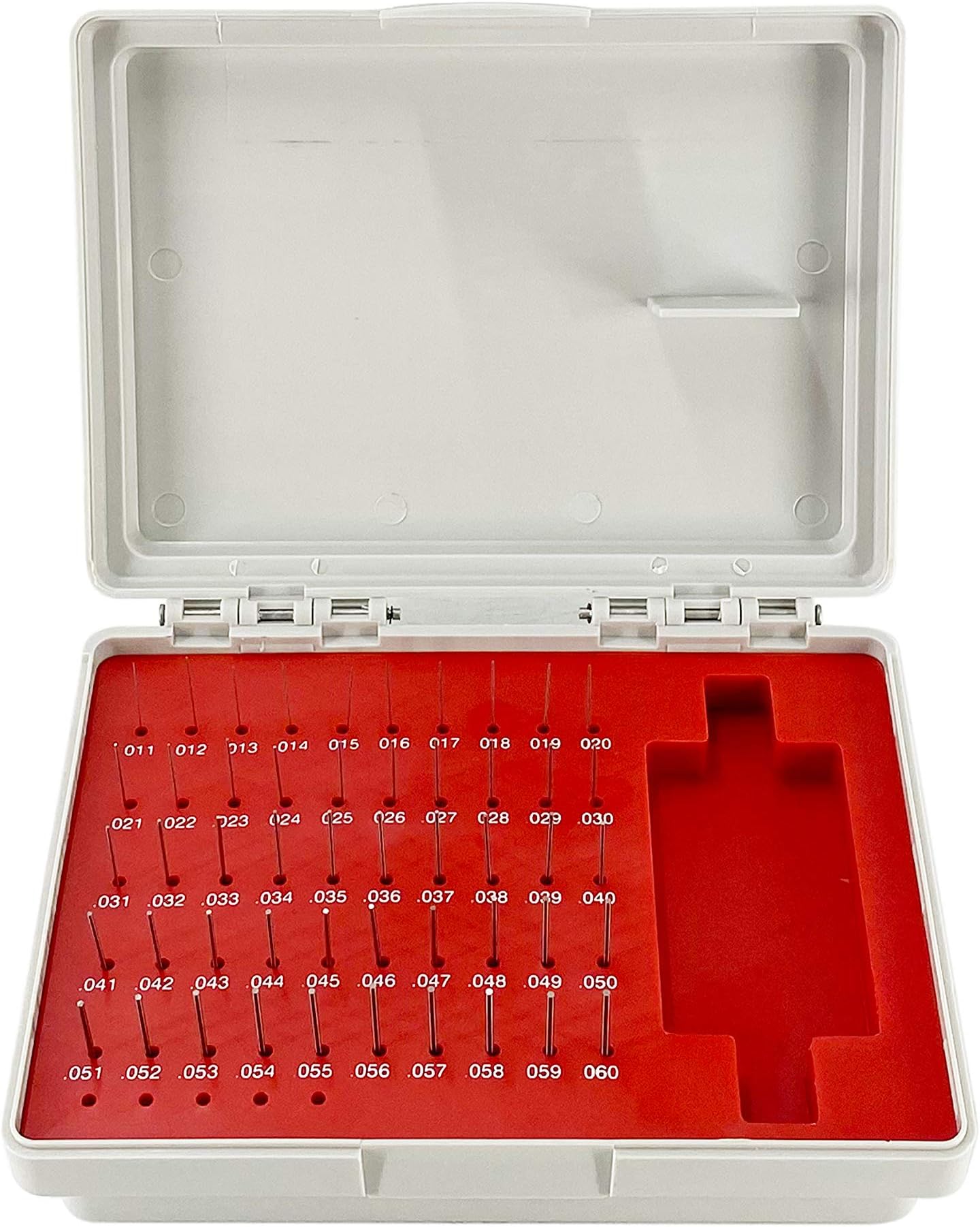 TEXALAN(R) Steel Pin Gage Set Minus Heat Treated with Storage Case M0 50pcs 0.011"-0.060"