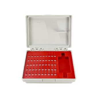 TEXALANR Plus Pin Gage Set with Storage Case Steel for Measuring Holes 50pcs 0.011"-0.060" M0