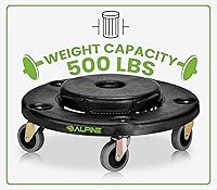 Vista 5 de Alpine Rolling Brute Carrito para Bote de Basura - Carrito para Bote de Basura con Ruedas/Base Rodante para Bote de Basura para Botes de Basura