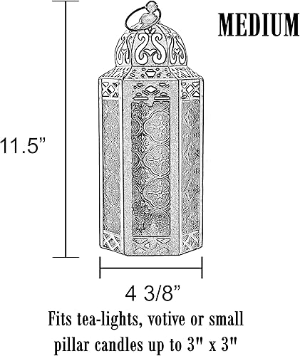 Miniatura 7 de Vela Lanterns - Farol portavelas decorativo estilo marroquí cristal azul tamaño mediano