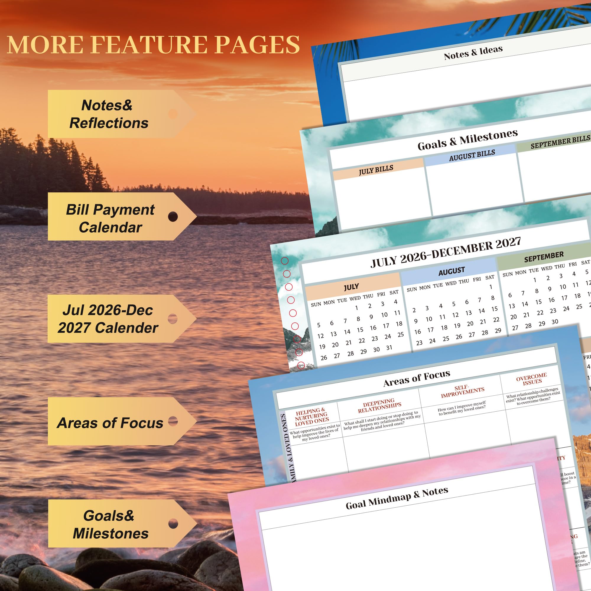 CAGIE Planner 2026-2027 18 mesi luglio 2026-dicembre 2027 Calendario giornaliero settimanale mensile orario con copertina rigida grande agenda annuale con linguette adesive per donne che lavorano