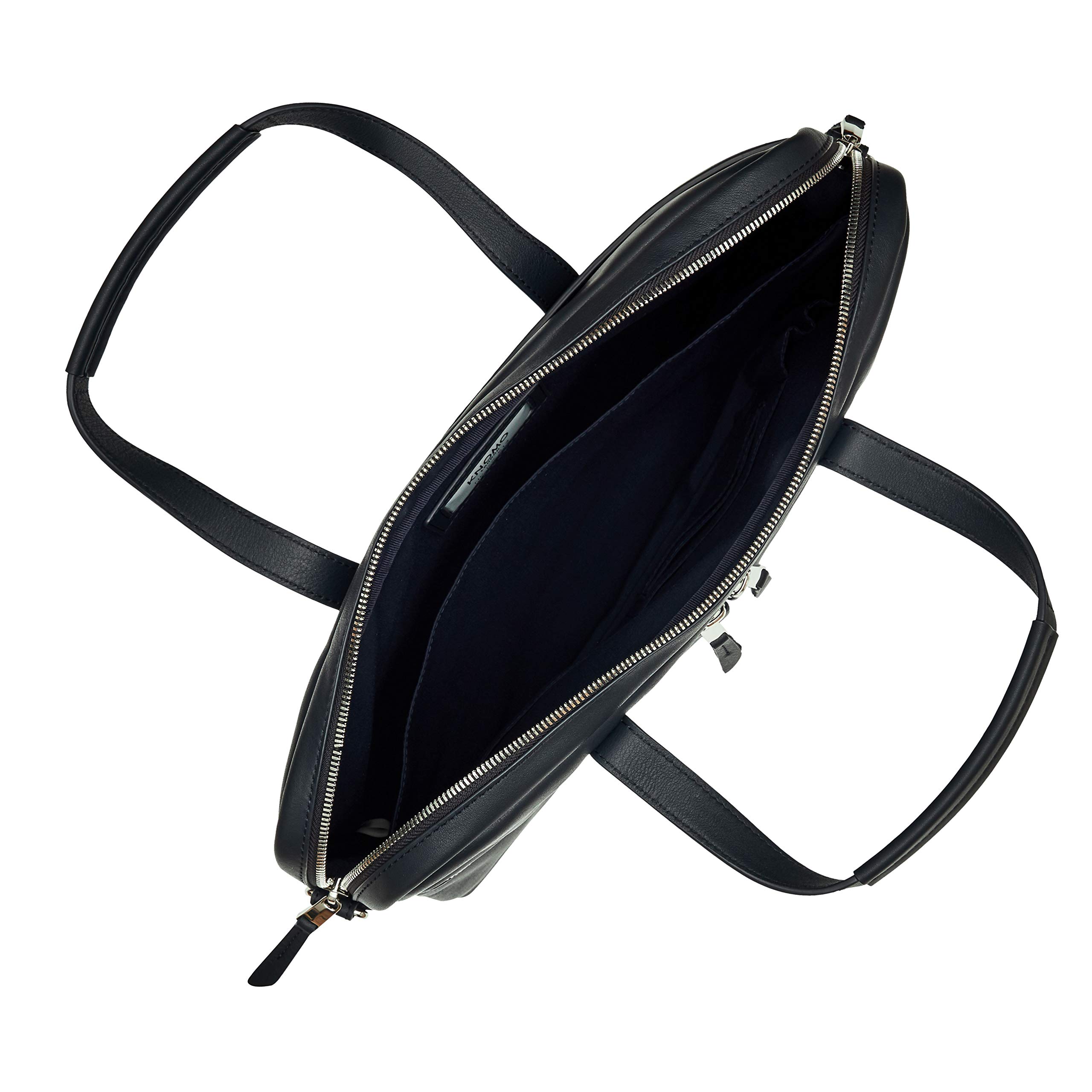 KNOMO Hanover - Maletín para laptop de 14 pulgadas para mujer, bolsa de trabajo delgada y bolsa de mano con correa desmontable, Azul marino