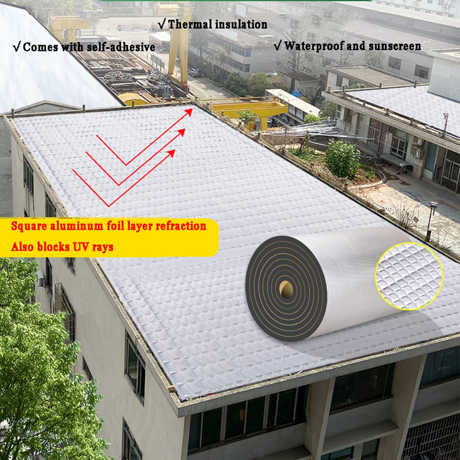 rolka izolacyjna, Mata Izolacyjna do Samochodu z Pianki Odbijającej Włókno Aluminiowe Wyciszająca 5-30mm