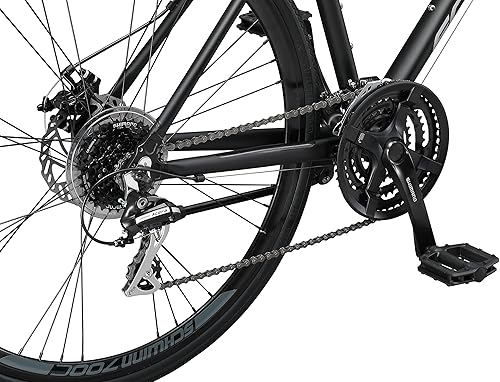 Miniatura 7 de Schwinn Volare - Bicicleta deportiva híbrida de carretera, hombres y mujeres, marcos de aluminio, ruedas de 700c, opciones de barra de mango plano y