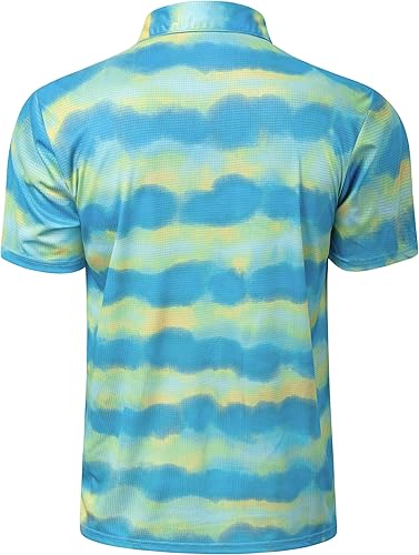 Miniatura 8 de TAPULCO Polo de secado rápido para hombre, diseño de camuflaje, atlético, ligero, transpirable, informal, para golf