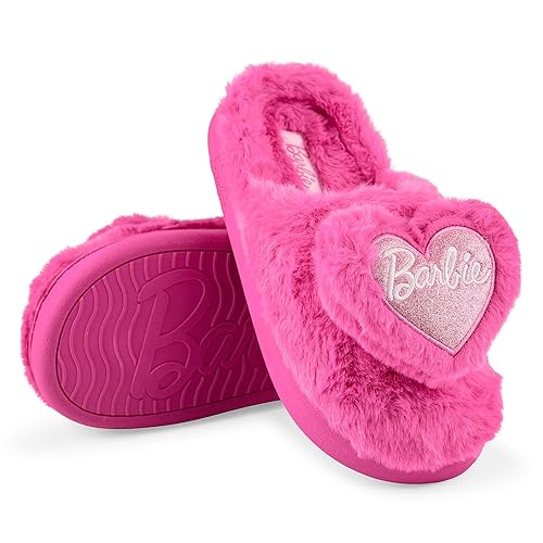 Barbie Womens Slippers Fuzzy House Slippers for Women Outdoor and Indoor Soft Plush - 6.5-7.5 - Hot Pink