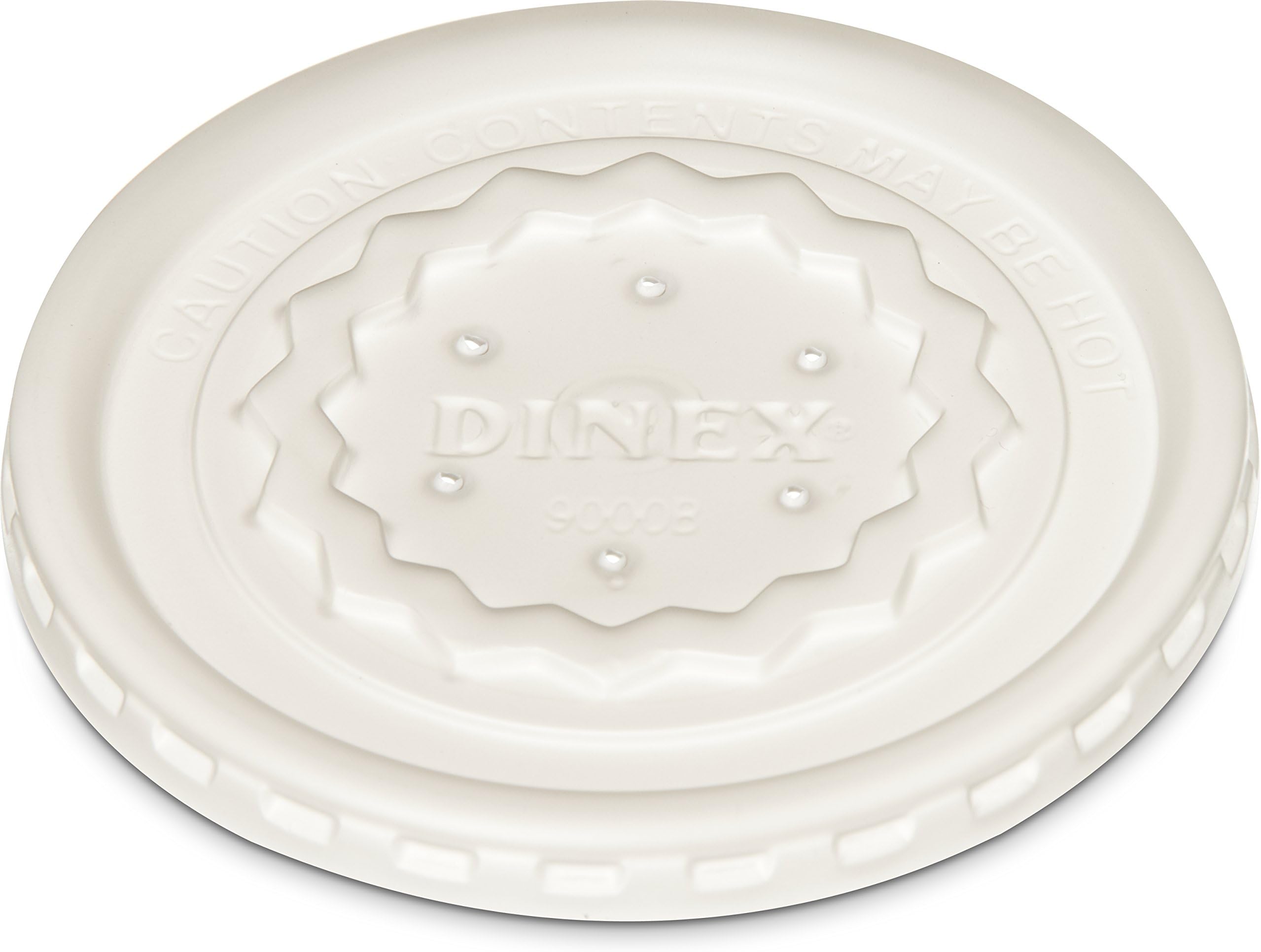 Dinex DX9000B7000 Polystyrene Disposable Lid, 3-3/8" Diameter, Clear, For Tropez High Temperature Reusable Cup, 3.375" Length, 3.375" Width, 16.75" Height (Pack of1000)