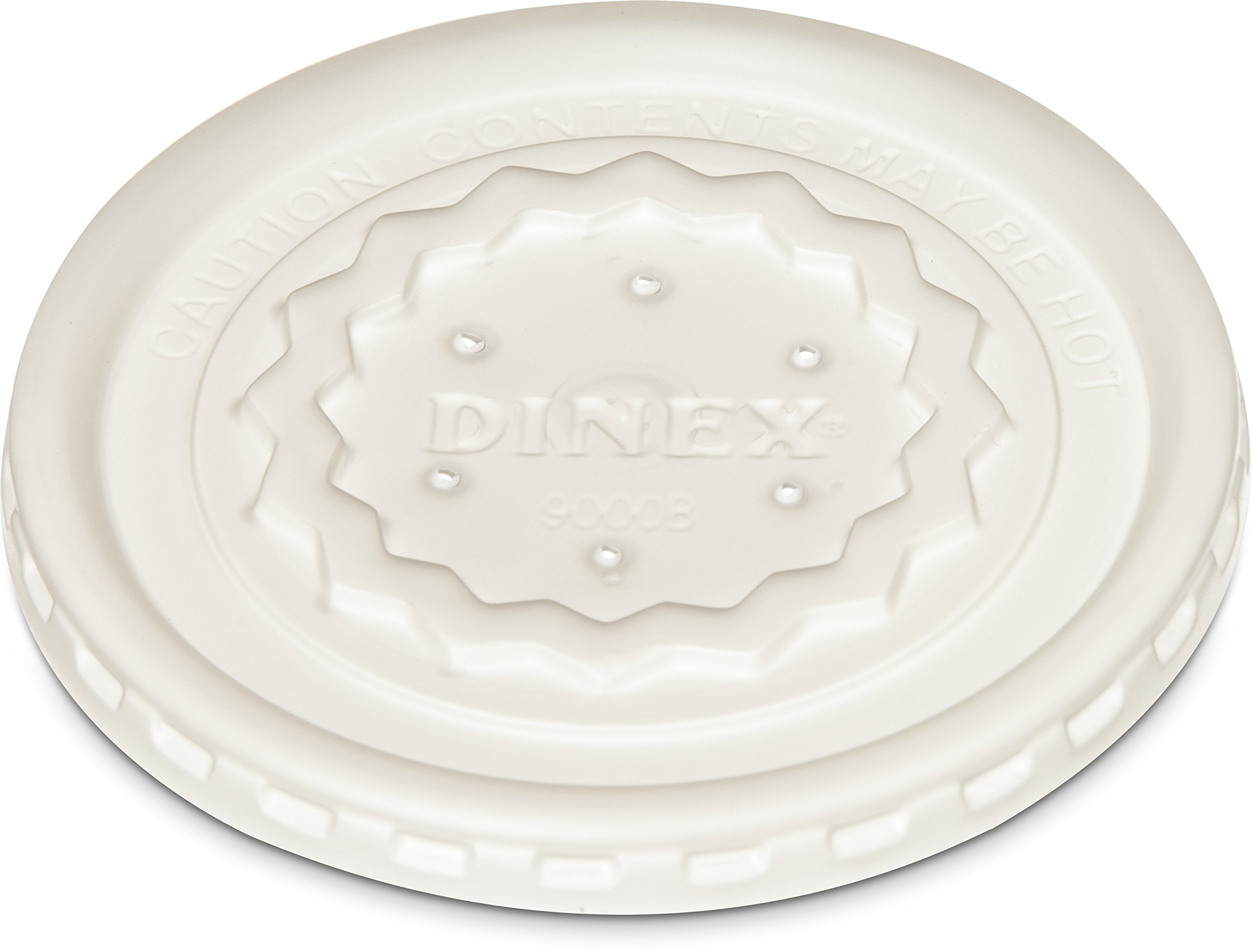 Dinex DX9000B7000 Polystyrene Disposable Lid, 3-3/8" Diameter, Clear, For Tropez High Temperature Reusable Cup, 3.375" Length, 3.375" Width, 16.75" Height (Pack of1000)