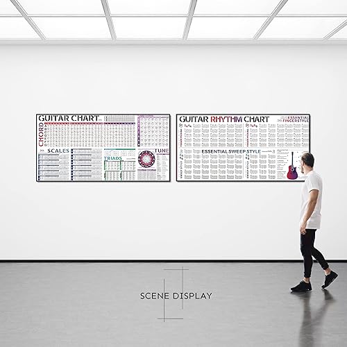 Miniatura 4 de Tabla de acordes de guitarra y póster de tabla de ritmo de guitarra, contiene acordes de guitarra, básculas de guitarra, ejercicios de técnicas de