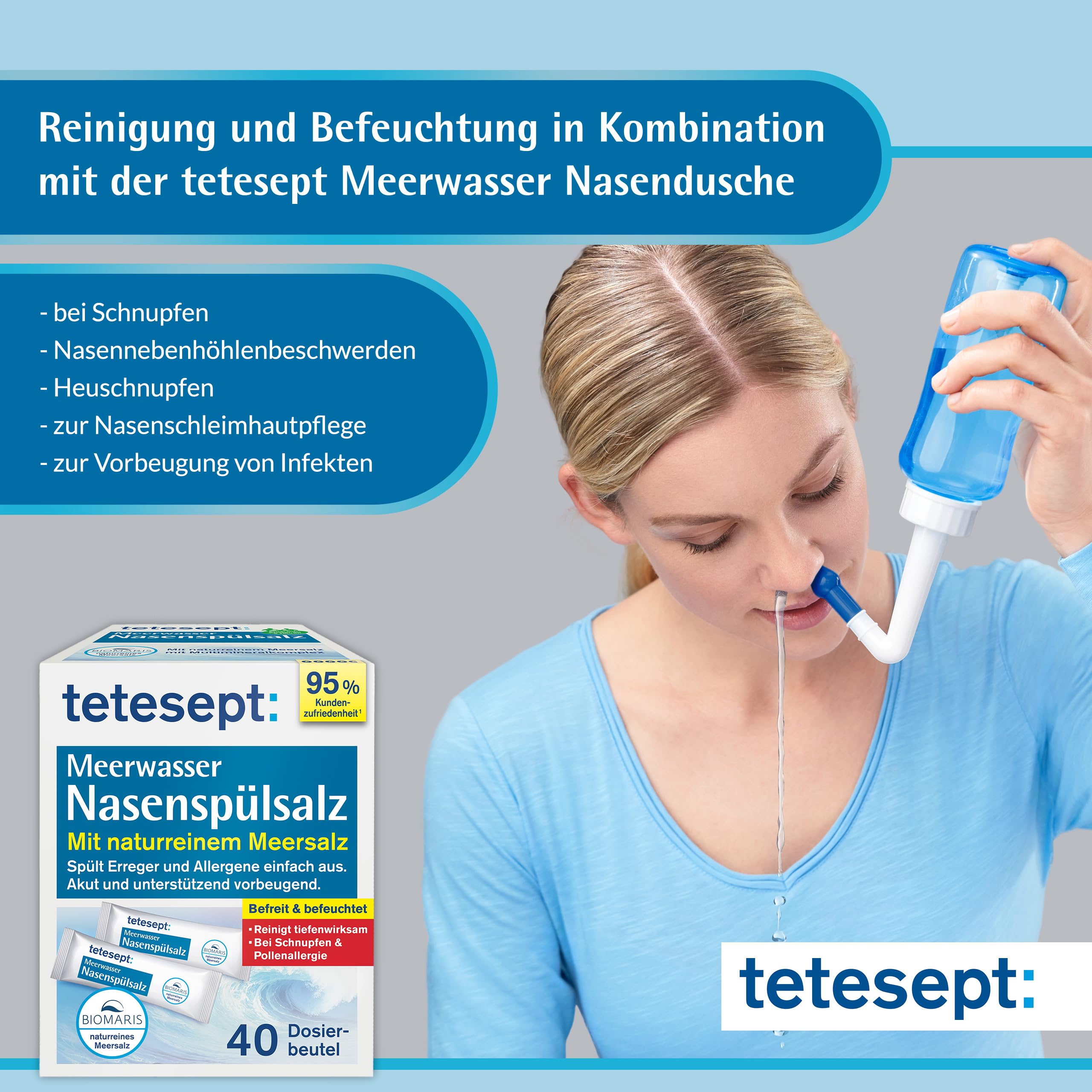 tetesept Sel de lavage nasal à l'eau de mer