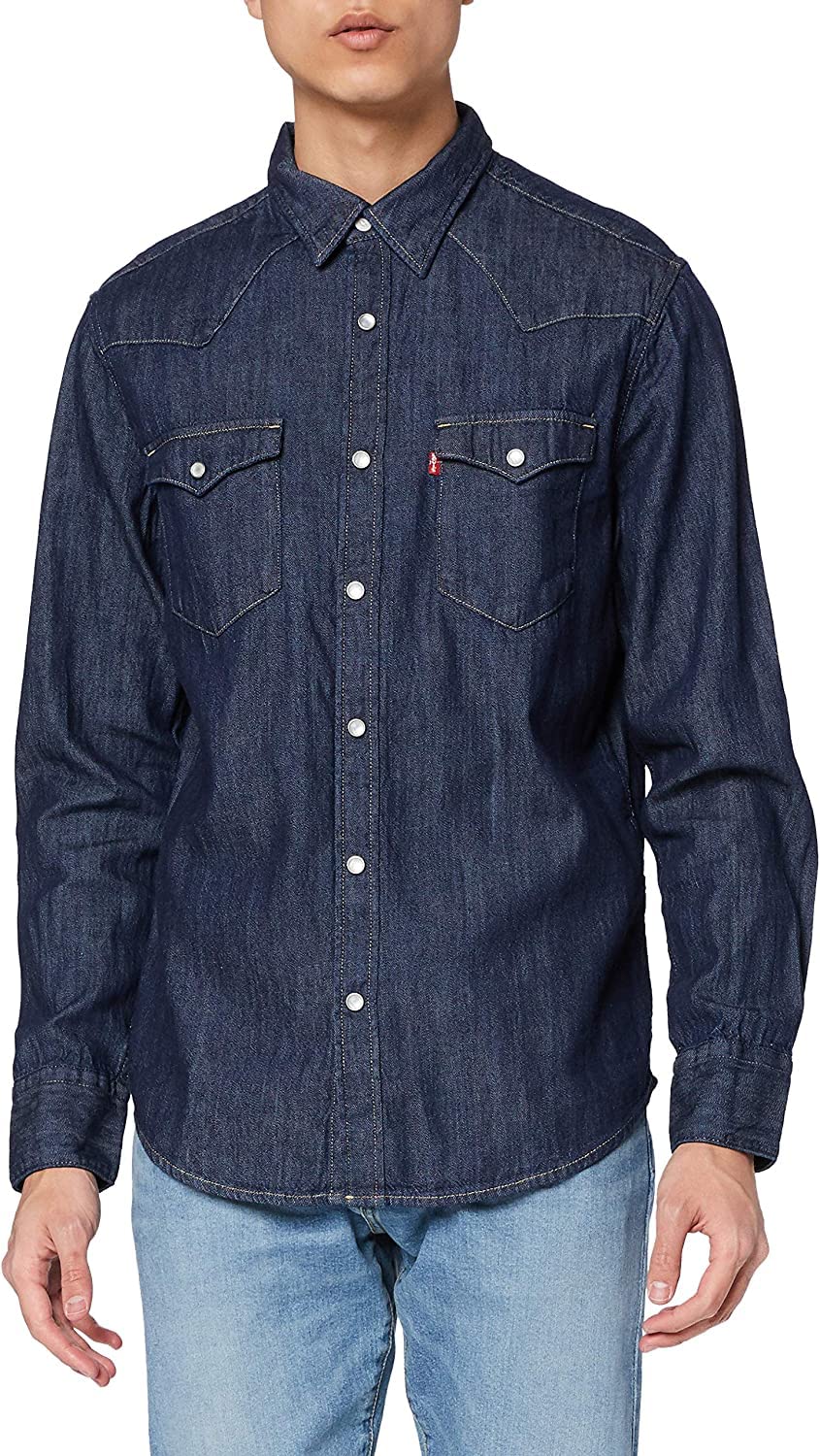 Levi's Barstow Western Standard Camisa Hombre, Indigo Rinse, XS