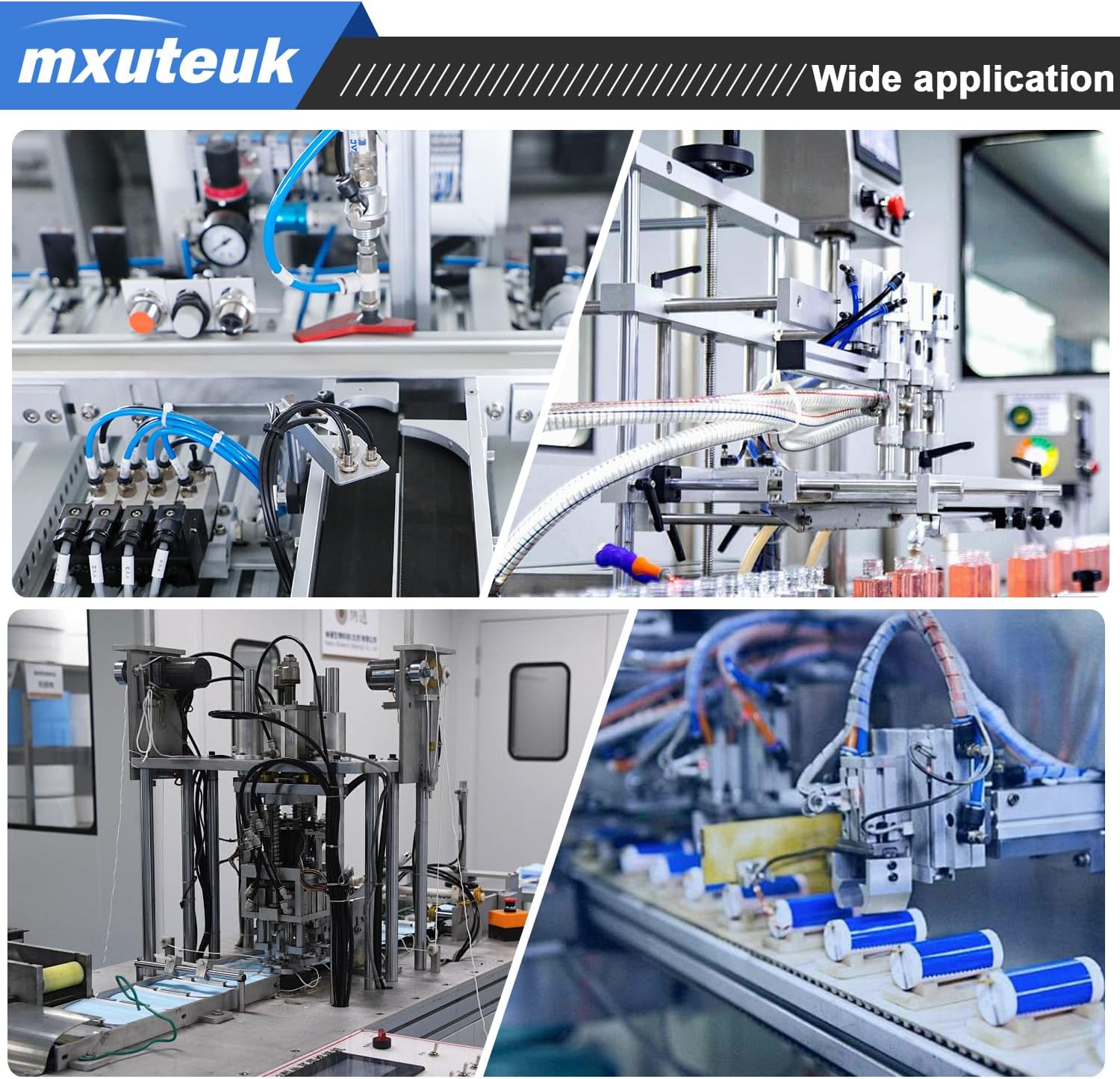 mxuteuk 1/4" OD Push to Connect Fittings,1/4" OD Air Line Fittings+Quick Connect Air Hose Fittings Kit,1/8",1/4",5/16",3/8",1/2",4/6/8/10mm