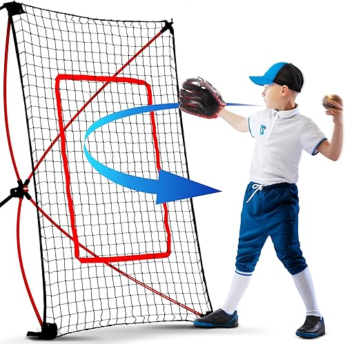 Red de entrenamiento de béisbol - Regalos para niños, adolescentes, niños y jóvenes  Redes de práctica de béisbol Rebotadores - Golpear, lanzar y