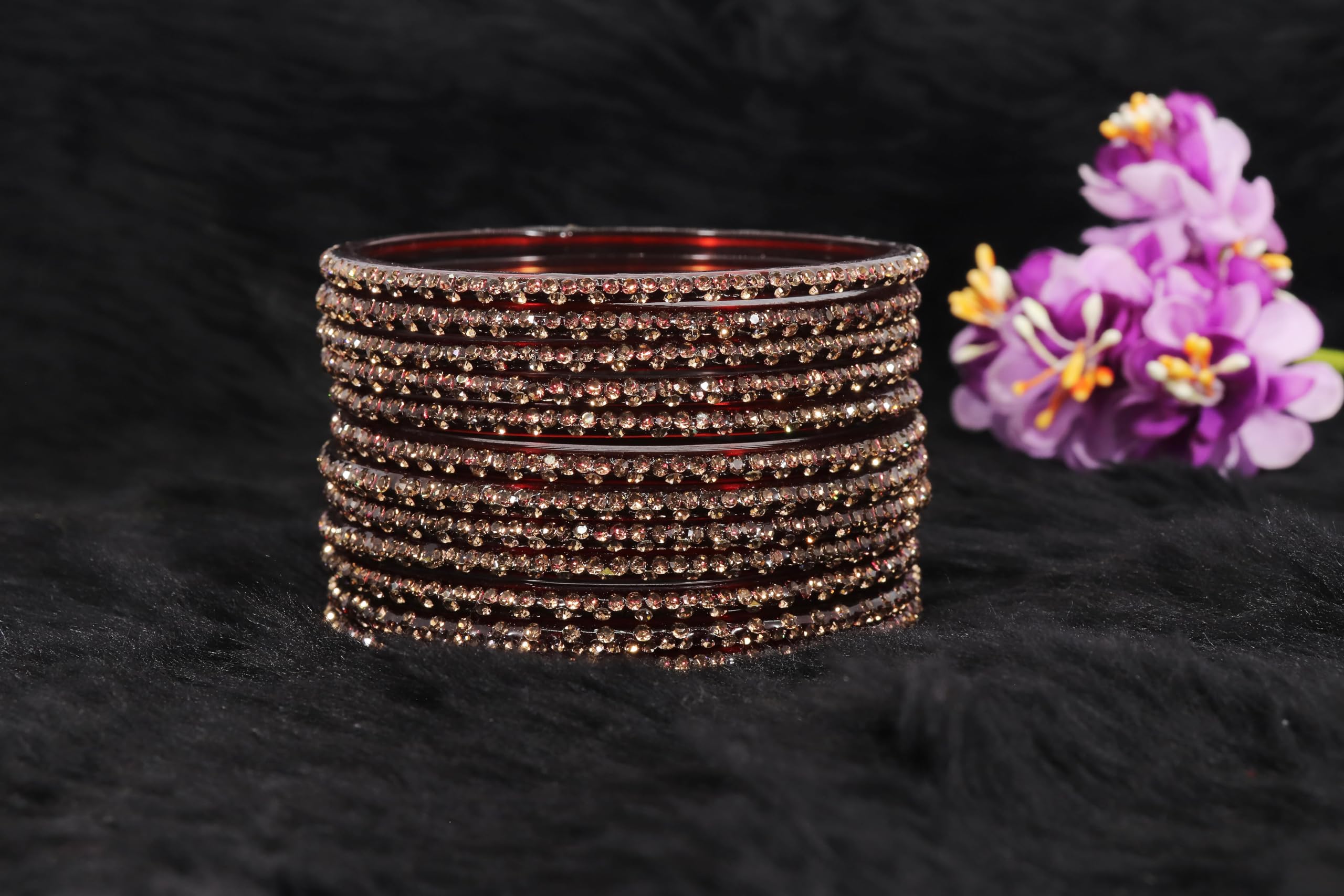 Glass Bangles with Diamond Stone Chudi Set- LV_KS4--2.4