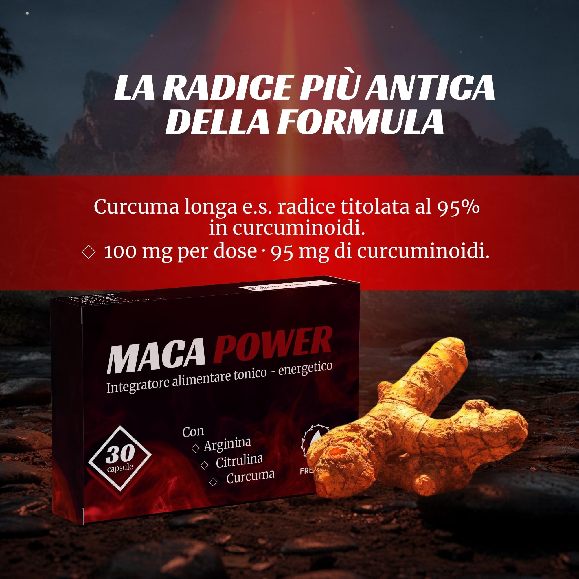 Integratori Sessuali per Uomo 30 Capsule - Complex Originale con Maca Peruviana, L Arginina, L Citrullina e Curcuma