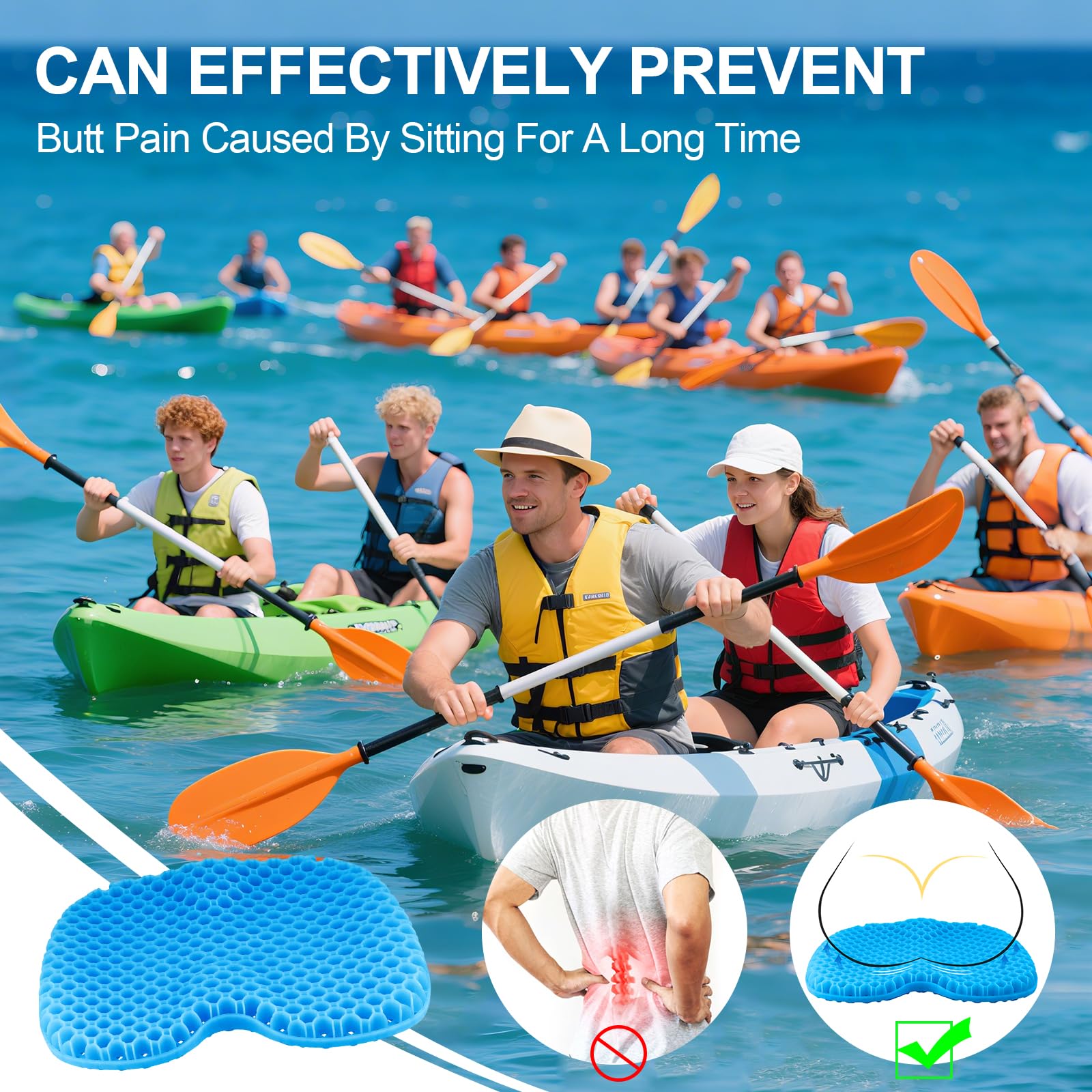 Kayak Seat Cushion - Anti-Slip & Waterproof -2 Kayak Seat Cushion - Anti-Slip & Waterproof -2