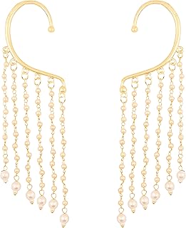 Touchstone インディアン ボリウッド トレンディ 革新的 スタイリッシュ デザイナー ジュエリー シャンデリア イヤリング イヤーカフ 滝 女性用